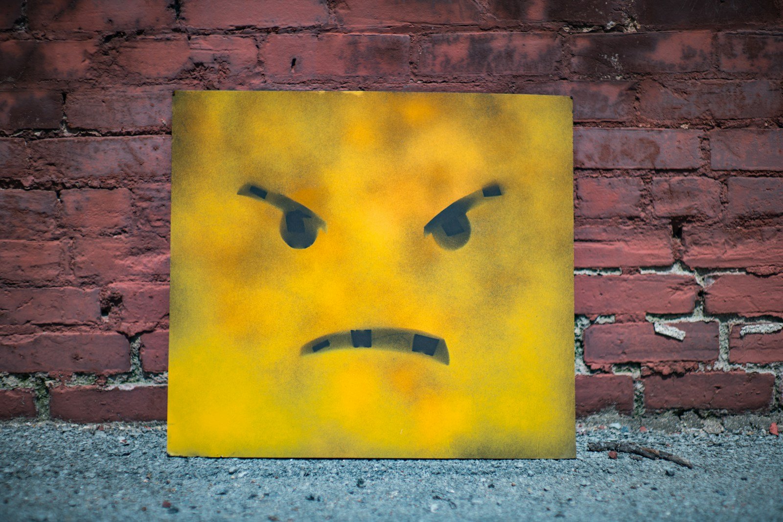 yellow and black smiley wall art: Anger Management Therapy